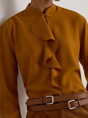 Lauren Ralph Lauren Ruffle-Trimmed Georgette Tunic